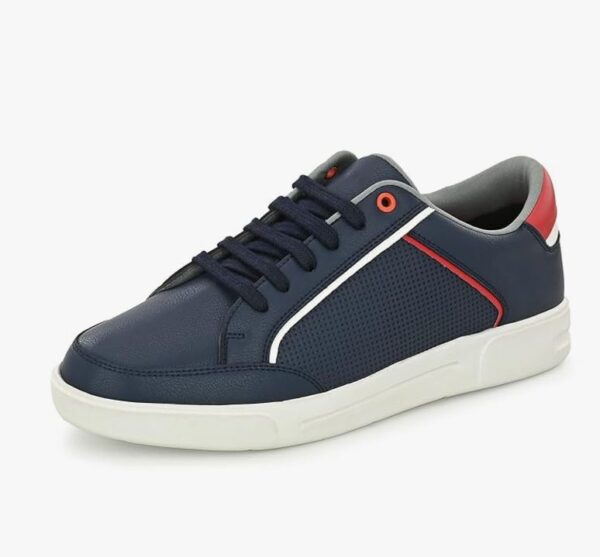 Blue Casual Sneakers Fashion Lace Up Non-Slip Flats Trendy Stylish All Day Comfortable Lightweight Sneakers with Extra Comfort on Heel - Image 2