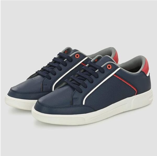 Blue Casual Sneakers Fashion Lace Up Non-Slip Flats Trendy Stylish All Day Comfortable Lightweight Sneakers with Extra Comfort on Heel - Image 3