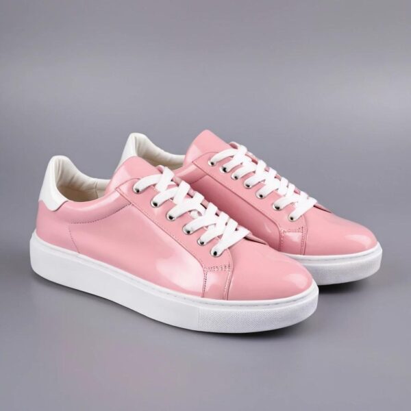 Women "Glossy Pink Sneakers" – Trendy, Comfortable, and Stylish Shoes for Everyday Wear with Anti-Slip Sole, Memory Foam Cushioning, and Vibrant Design"